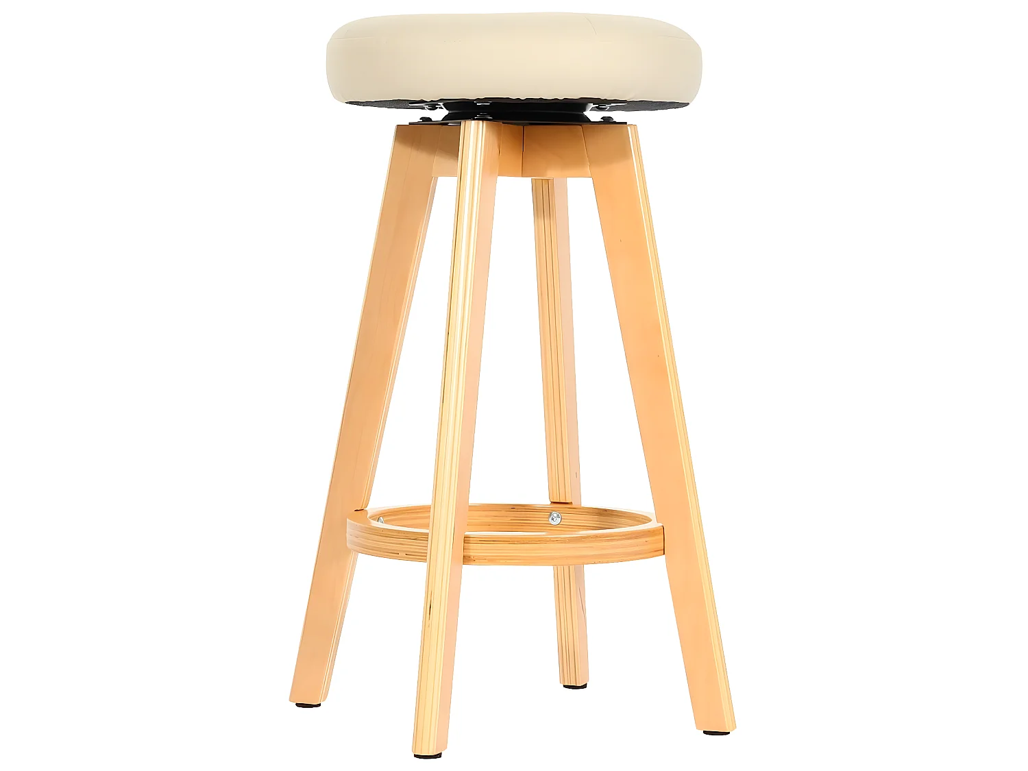 Tabouret de bar Boras (lot de 2) pivotant,  crème, pieds clairs