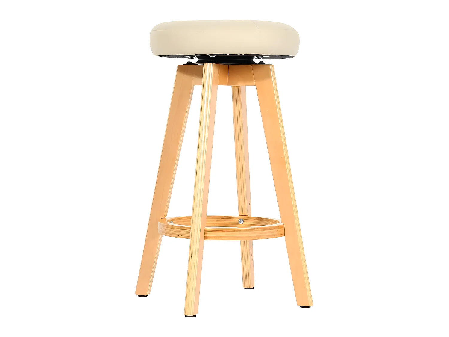 Tabouret de bar Boras (lot de 2) pivotant,  crème, pieds clairs