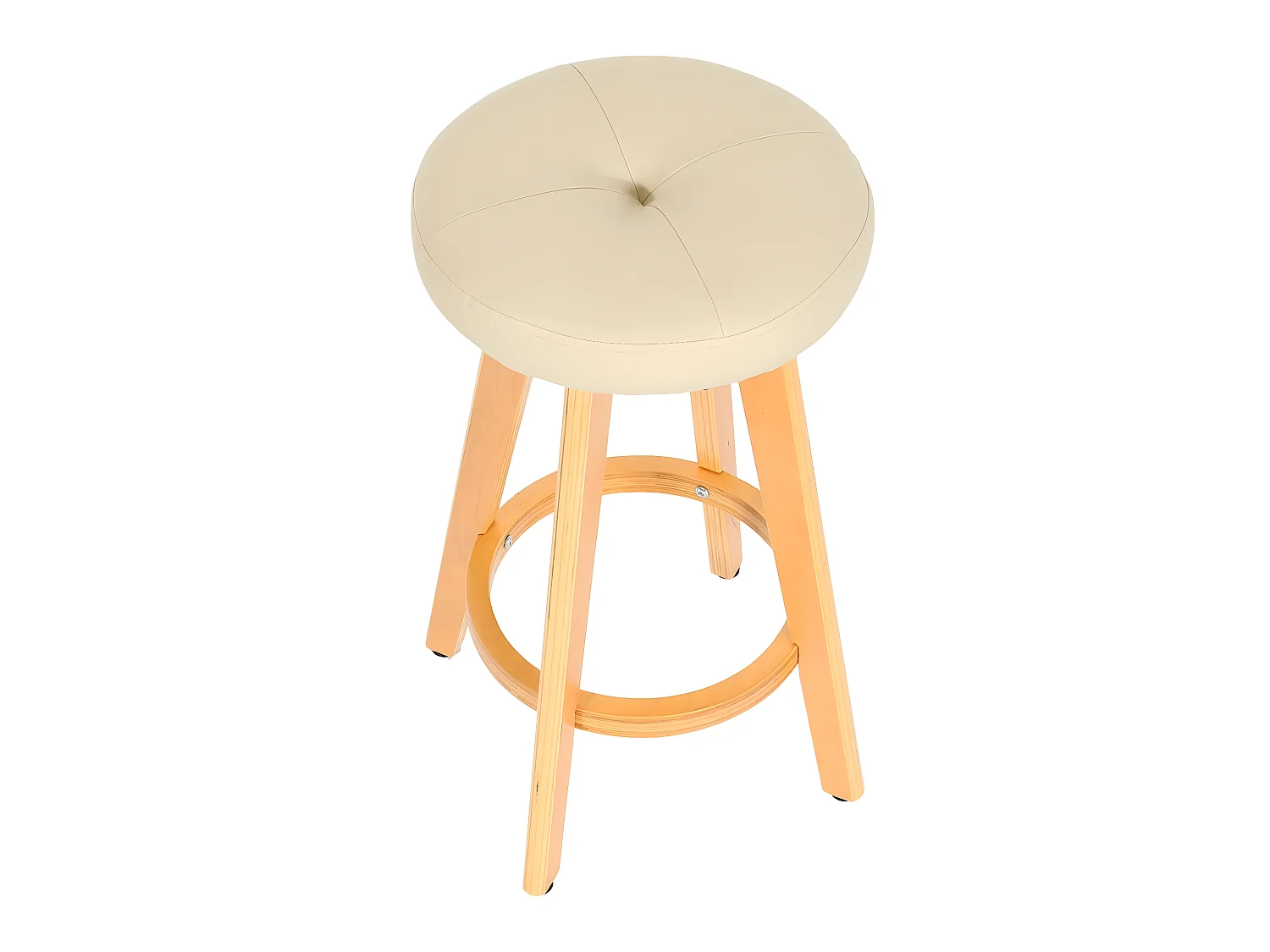 Tabouret de bar Boras (lot de 2) pivotant,  crème, pieds clairs
