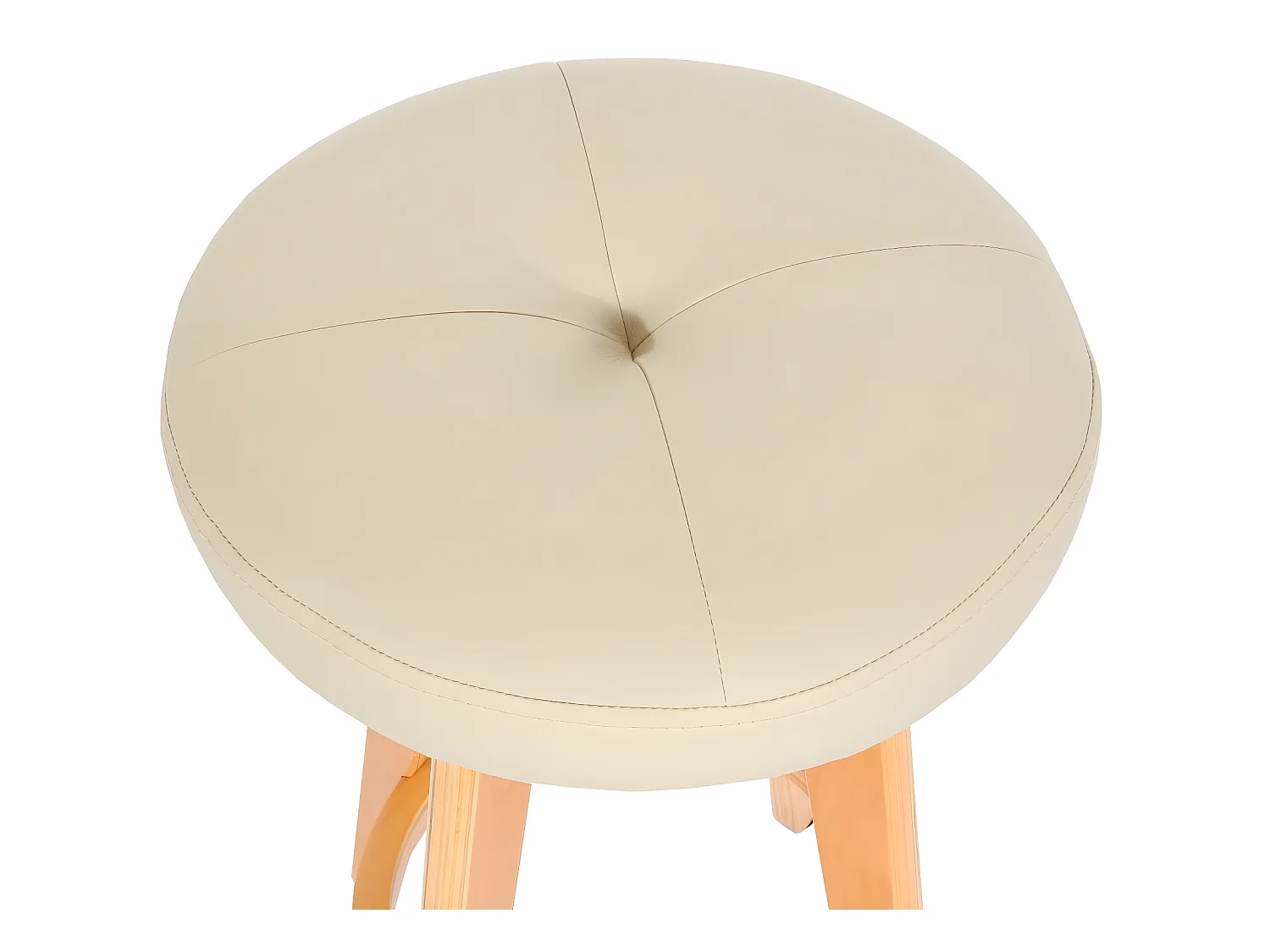 Tabouret de bar Boras (lot de 2) pivotant,  crème, pieds clairs