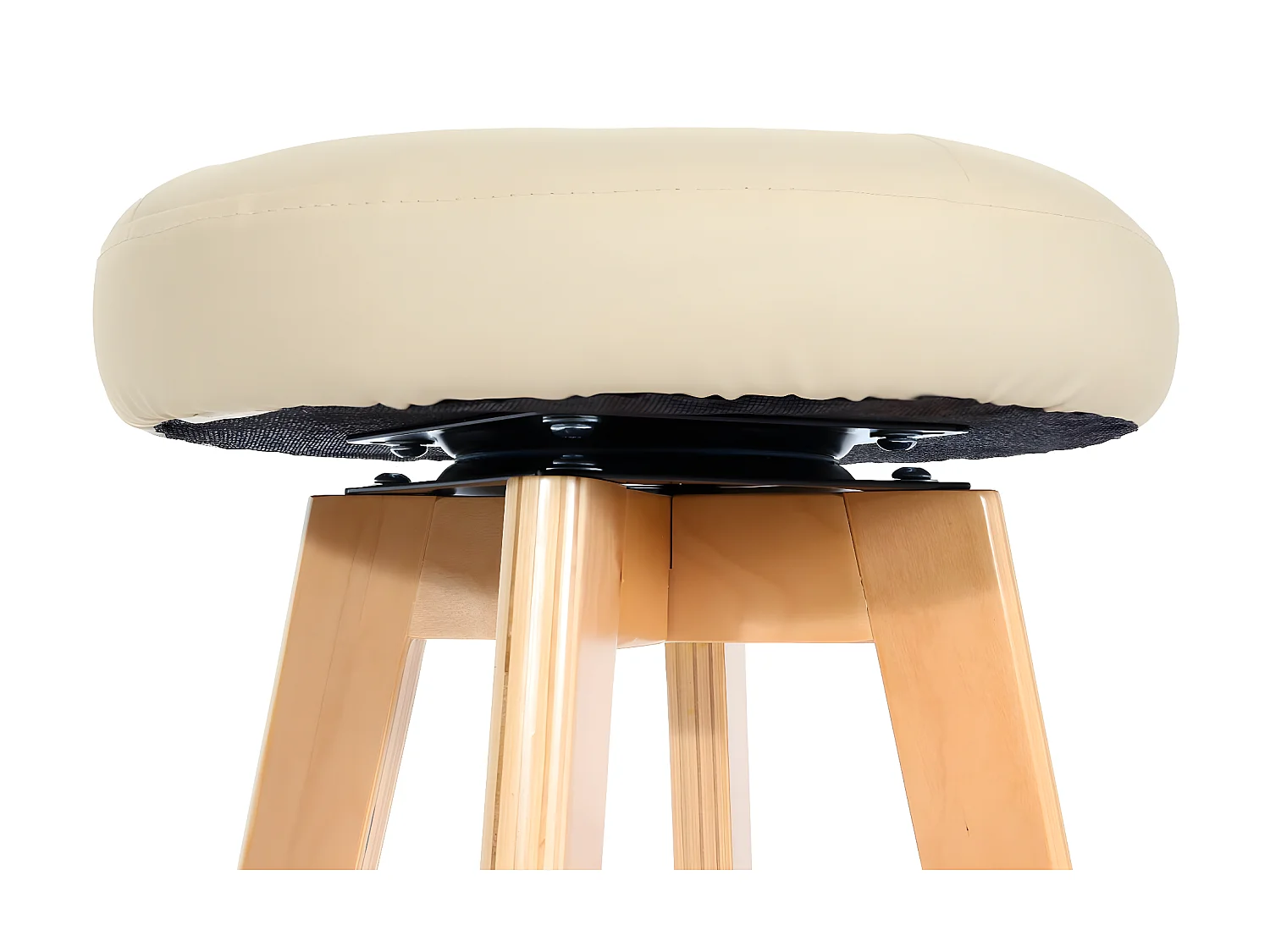Tabouret de bar Boras (lot de 2) pivotant,  crème, pieds clairs