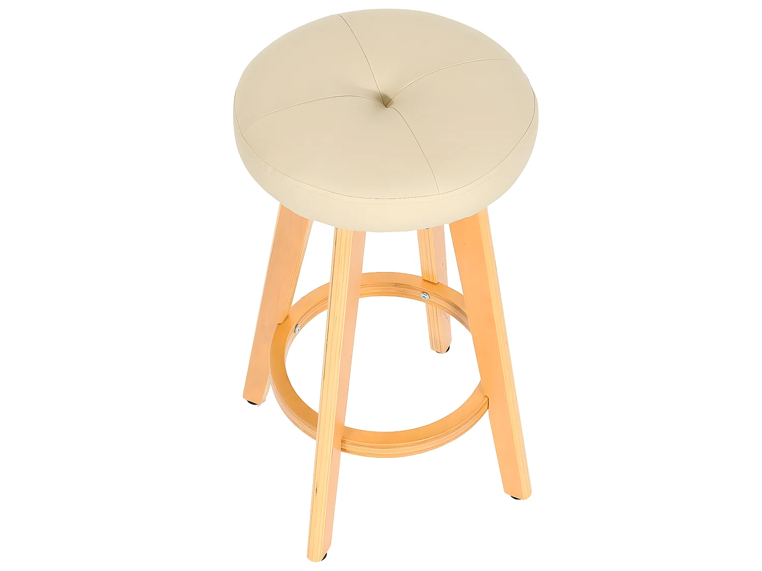 Tabouret de bar Boras (lot de 2) pivotant,  crème, pieds clairs
