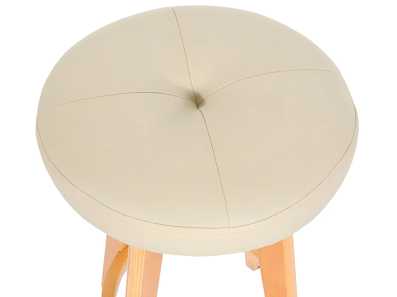 Tabouret de bar Boras (lot de 2) pivotant,  crème, pieds clairs