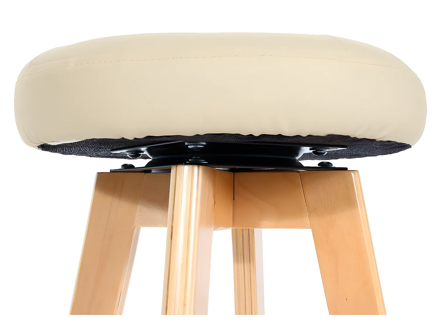 Tabouret de bar Boras (lot de 2) pivotant,  crème, pieds clairs