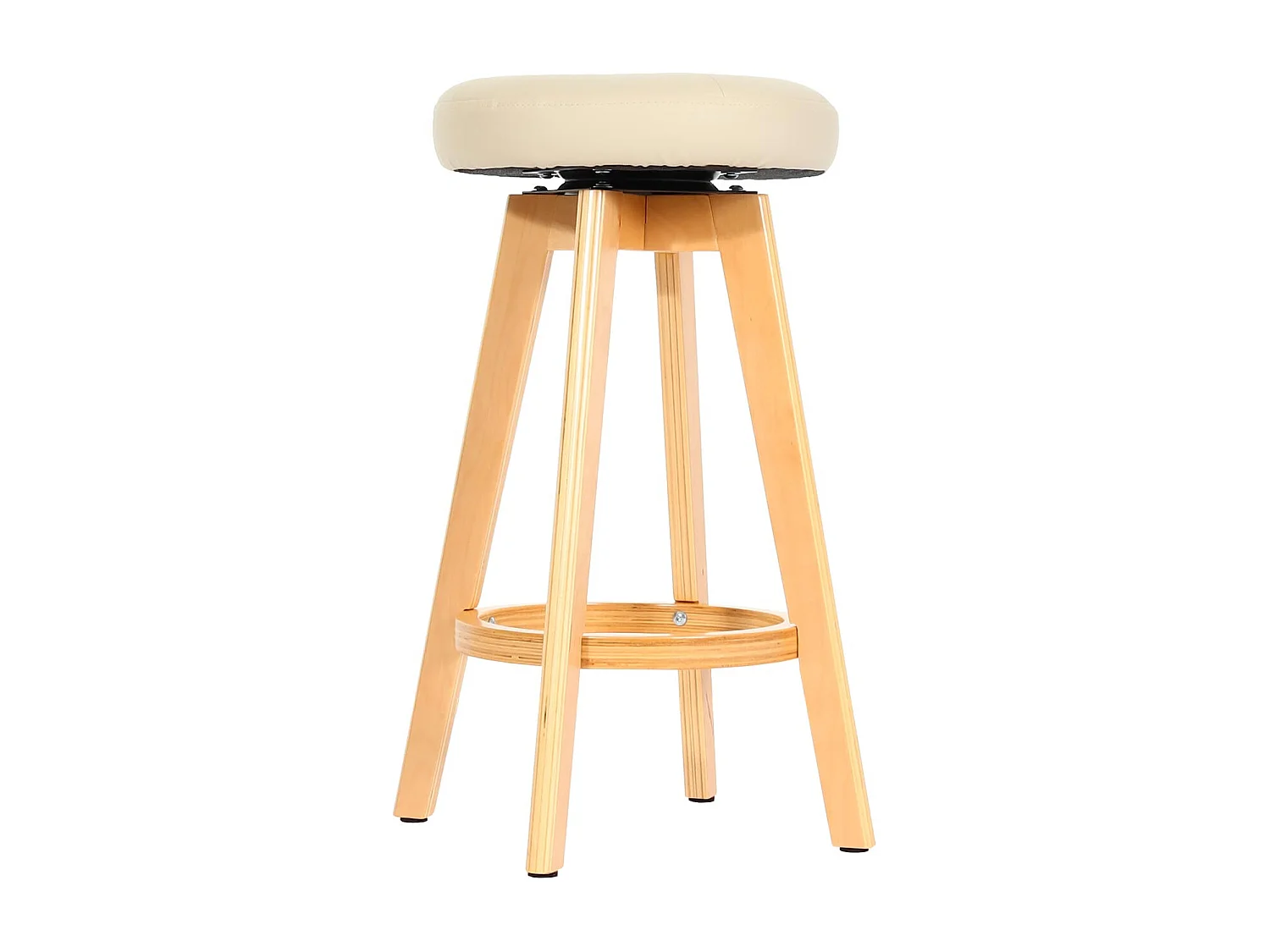 Stołek barowy Boras (zestaw 2) obrotowy,  kremowy, jasne nogi