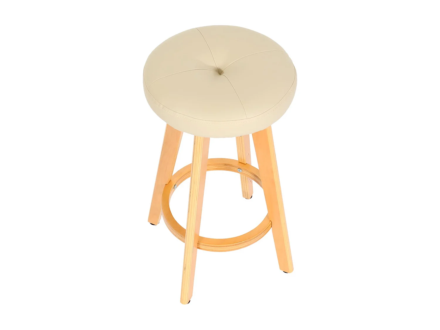 Stołek barowy Boras (zestaw 2) obrotowy,  kremowy, jasne nogi