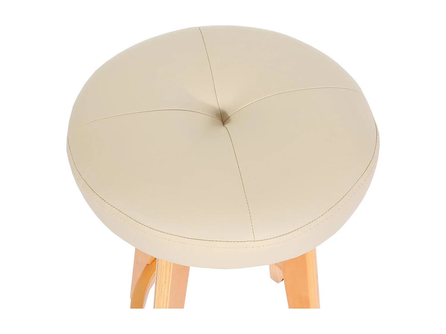 Stołek barowy Boras (zestaw 2) obrotowy,  kremowy, jasne nogi