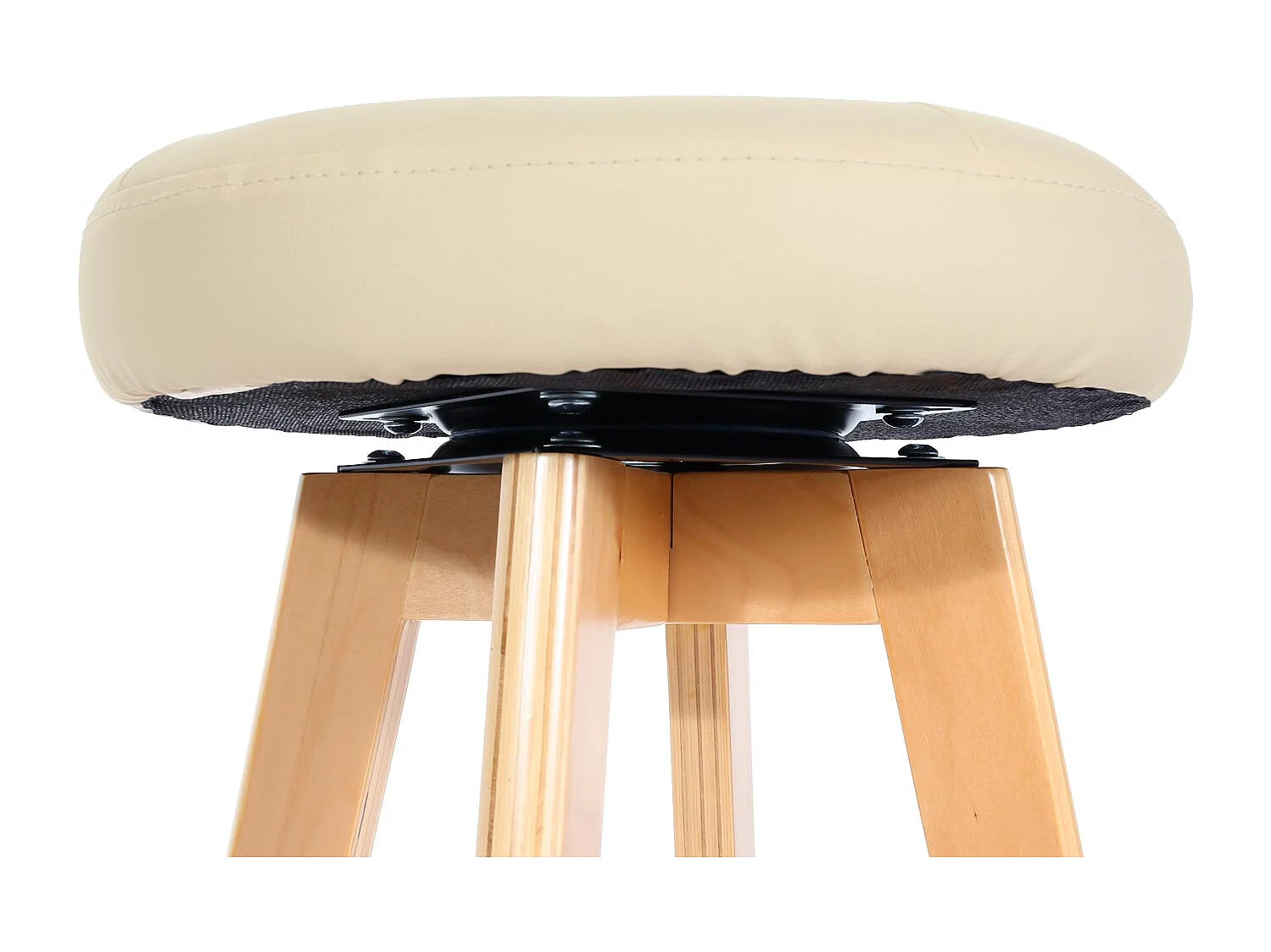 Stołek barowy Boras (zestaw 2) obrotowy,  kremowy, jasne nogi