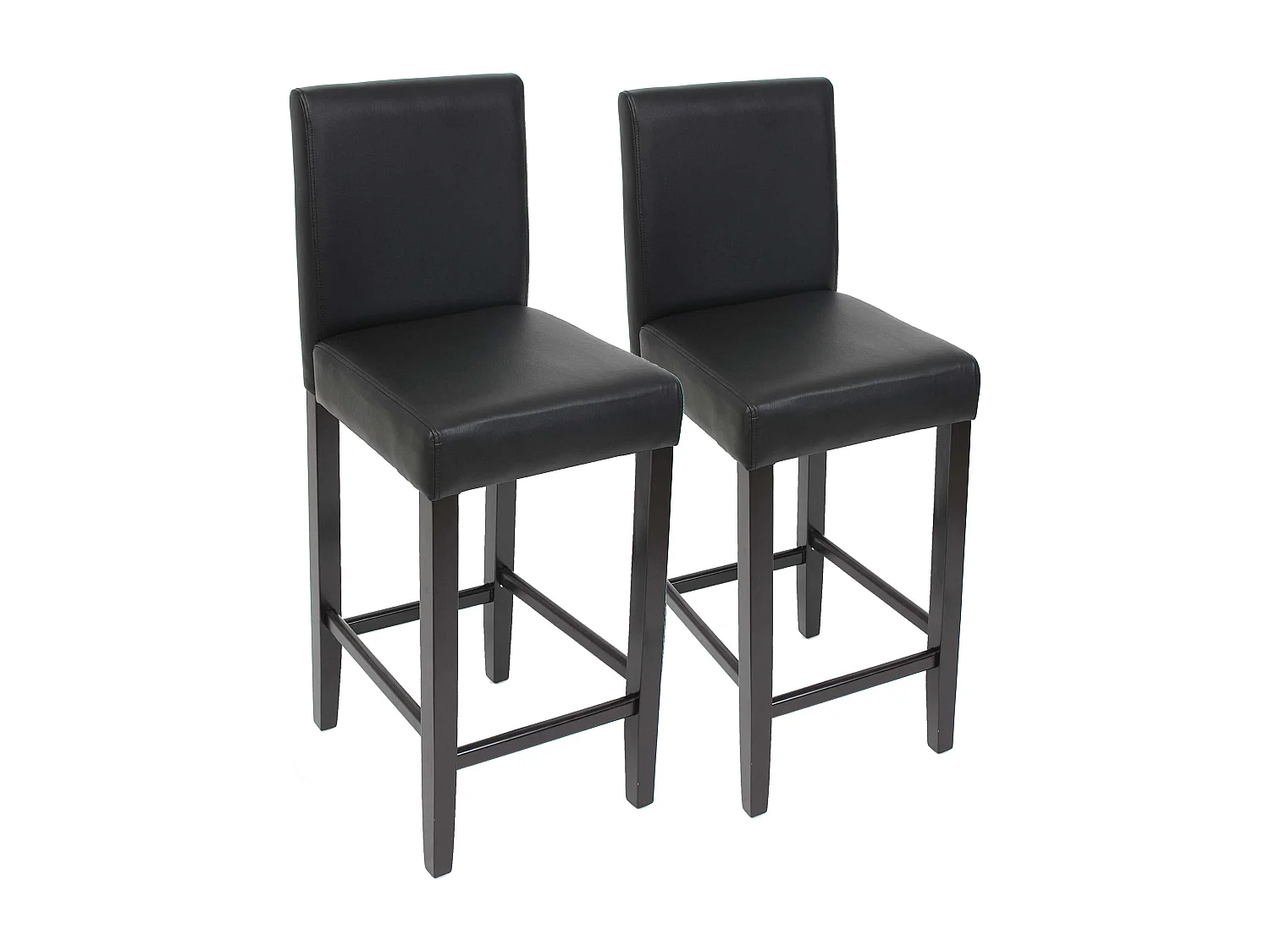 Barkruk Cesena (set van 2),  zwart, donkere poten