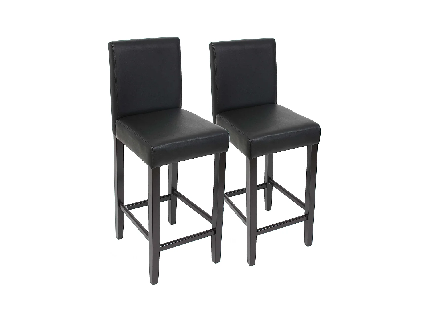 Tabouret de bar Cesena (lot de 2),  noir, pieds foncés