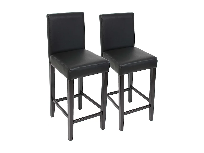 Barkruk Cesena (set van 2),  zwart, donkere poten