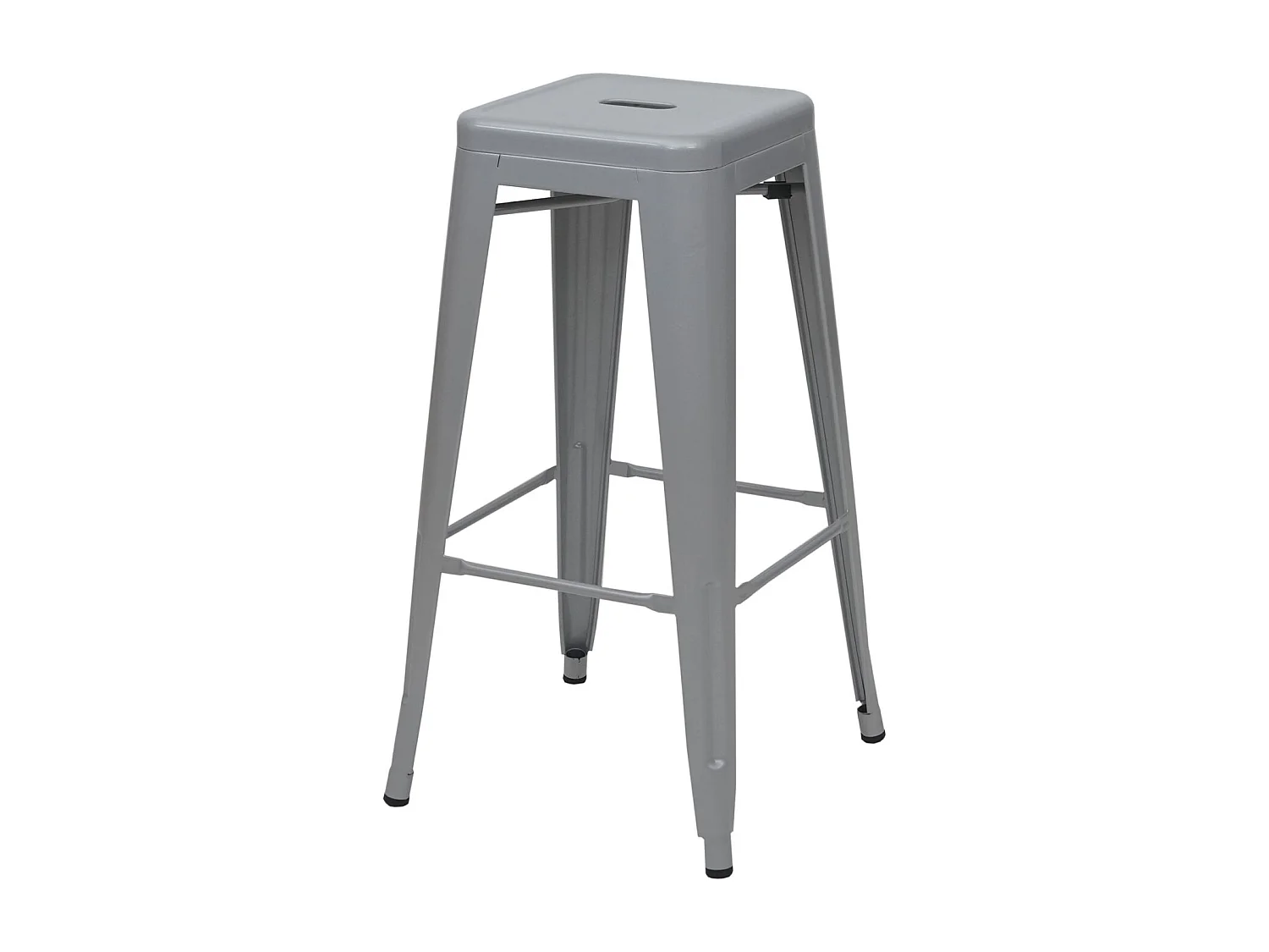 Tabouret de bar MCW-A73 Métal (lot de 4),  gris