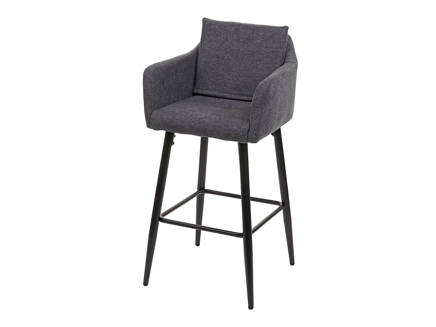 Stołek barowy MCW-H93,  tkanina/tekstylia ciemnoszary