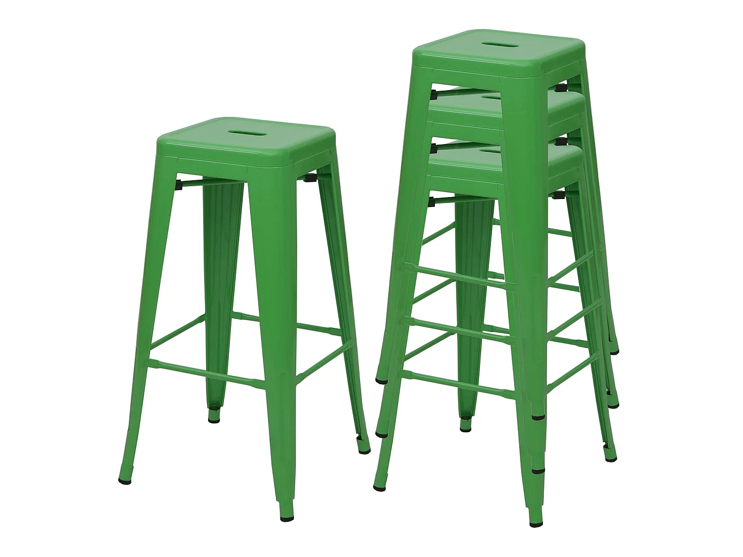 Tabouret de bar MCW-A73 Métal (lot de 4),  vert
