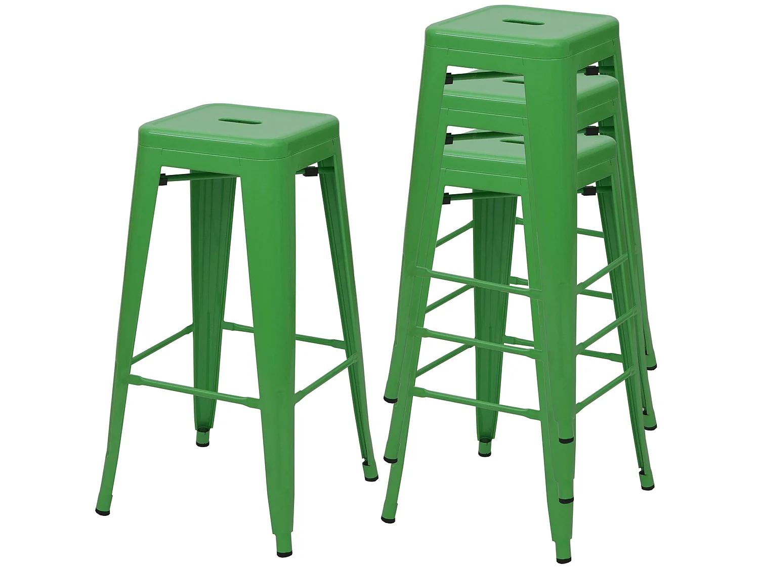 Barkruk MCW-A73 metaal (set van 4),  groen