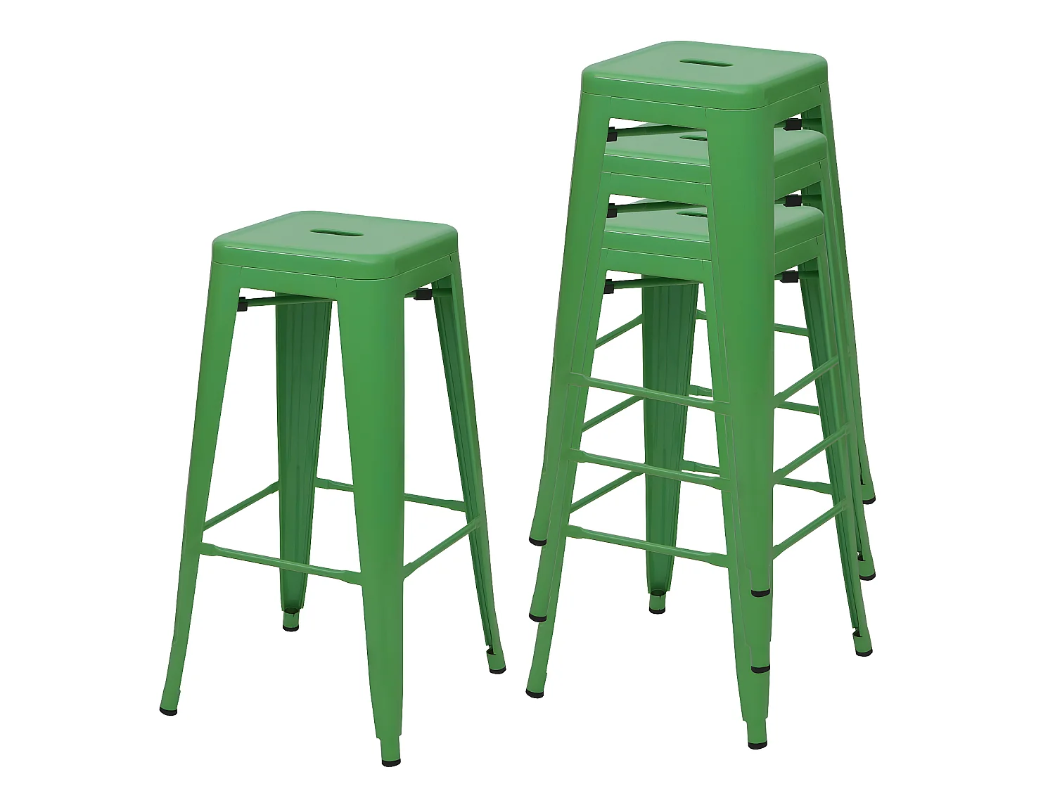 Barkruk MCW-A73 metaal (set van 4),  groen