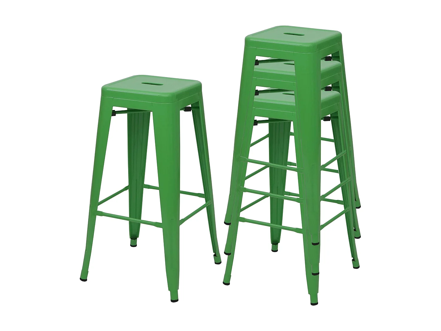 Tabouret de bar MCW-A73 Métal (lot de 4),  vert
