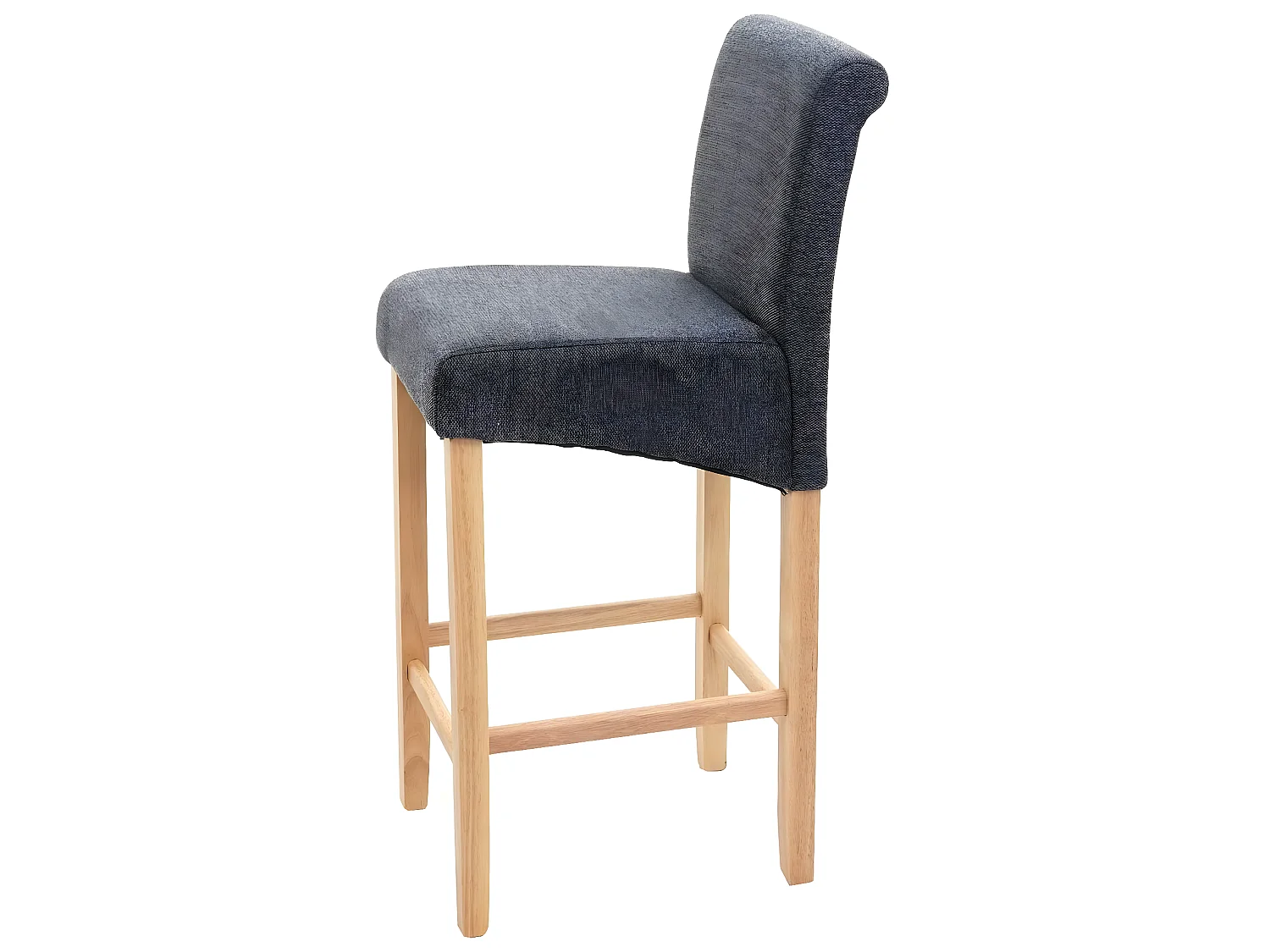 Tabouret de bar MCW-C33 (lot de 2),  gris foncé, pieds clairs, tissu/textile