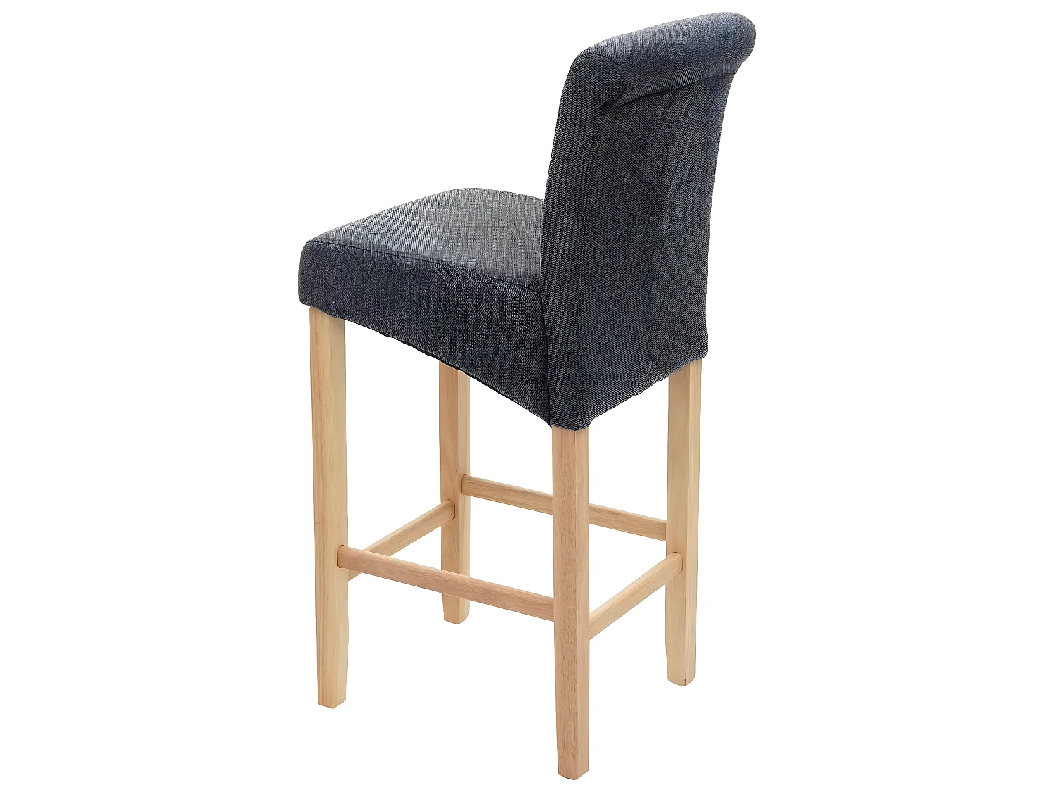 Tabouret de bar MCW-C33 (lot de 2),  gris foncé, pieds clairs, tissu/textile