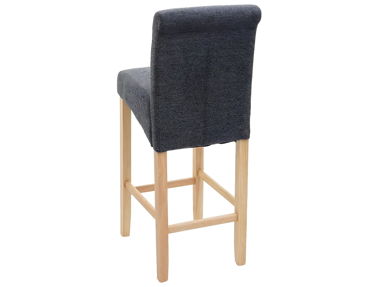 Tabouret de bar MCW-C33 (lot de 2),  gris foncé, pieds clairs, tissu/textile