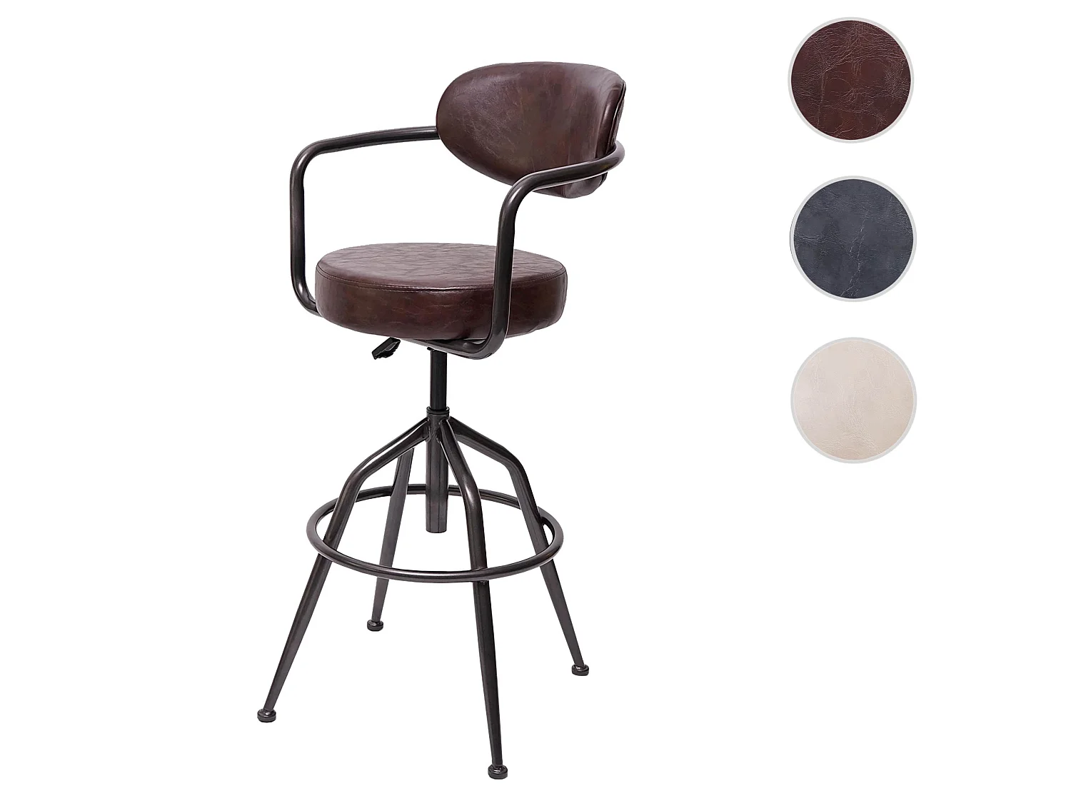 Tabouret de bar MCW-H10f,  vintage marron