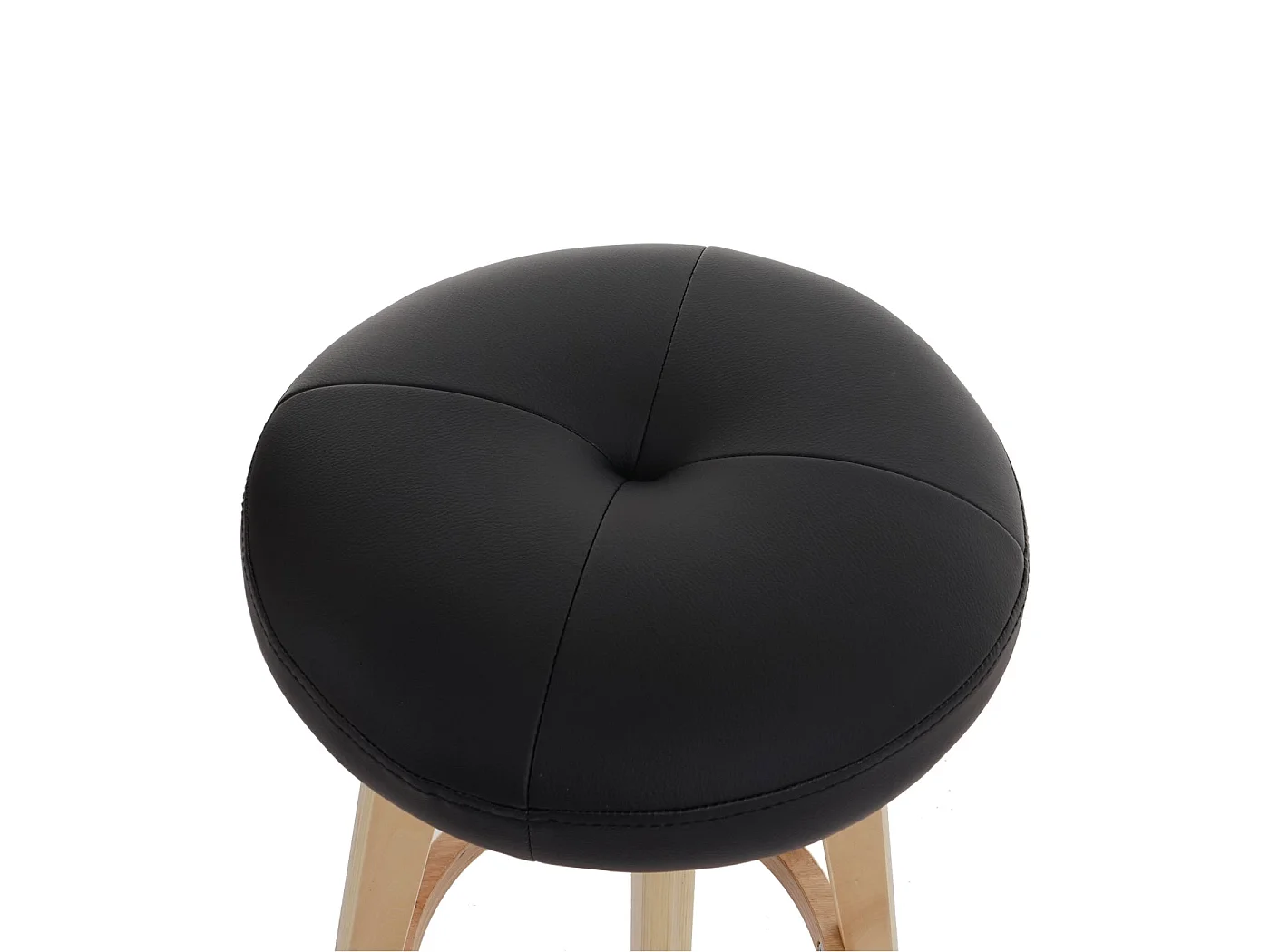 Tabouret de bar Boras pivotant,  noir, pieds clairs