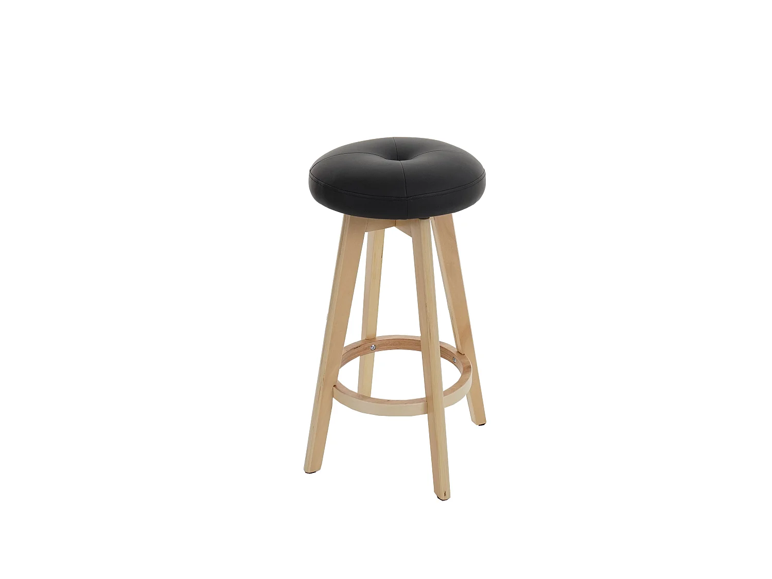 Tabouret de bar Boras pivotant,  noir, pieds clairs