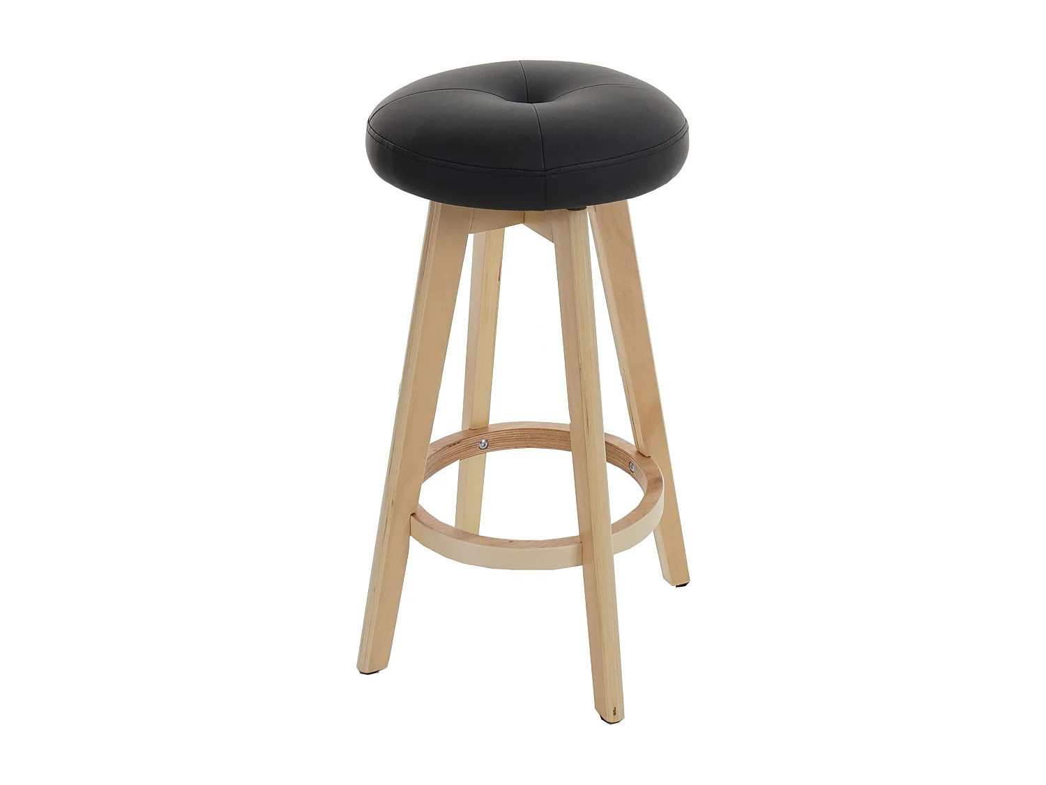 Obrotowy stołek barowy Boras,  czarny, jasne nogi