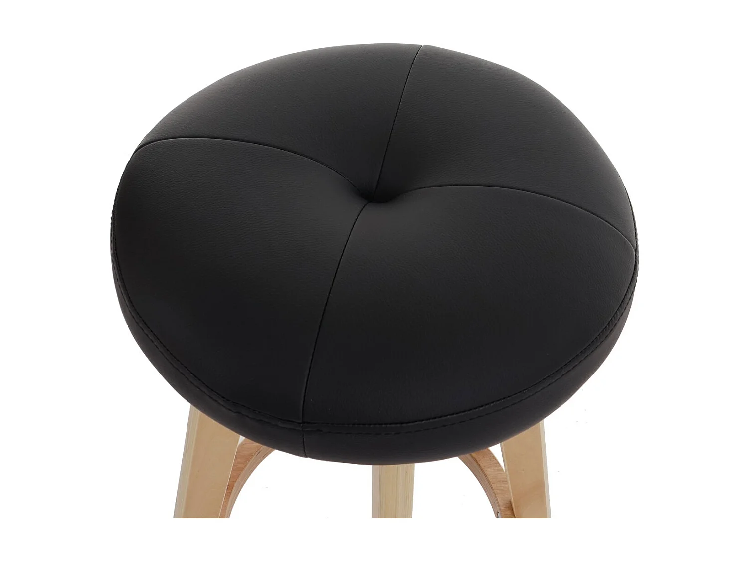 Obrotowy stołek barowy Boras,  czarny, jasne nogi