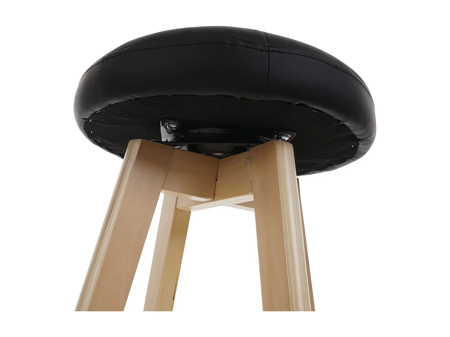 Obrotowy stołek barowy Boras,  czarny, jasne nogi