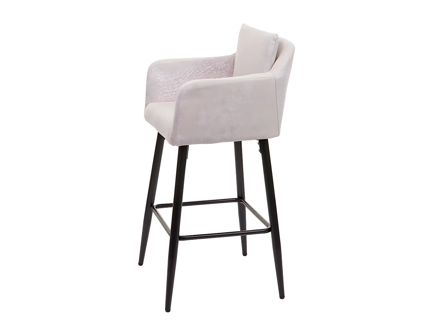 Tabouret de bar MCW-H93 (lot de 2),  tissu/textile crème-beige