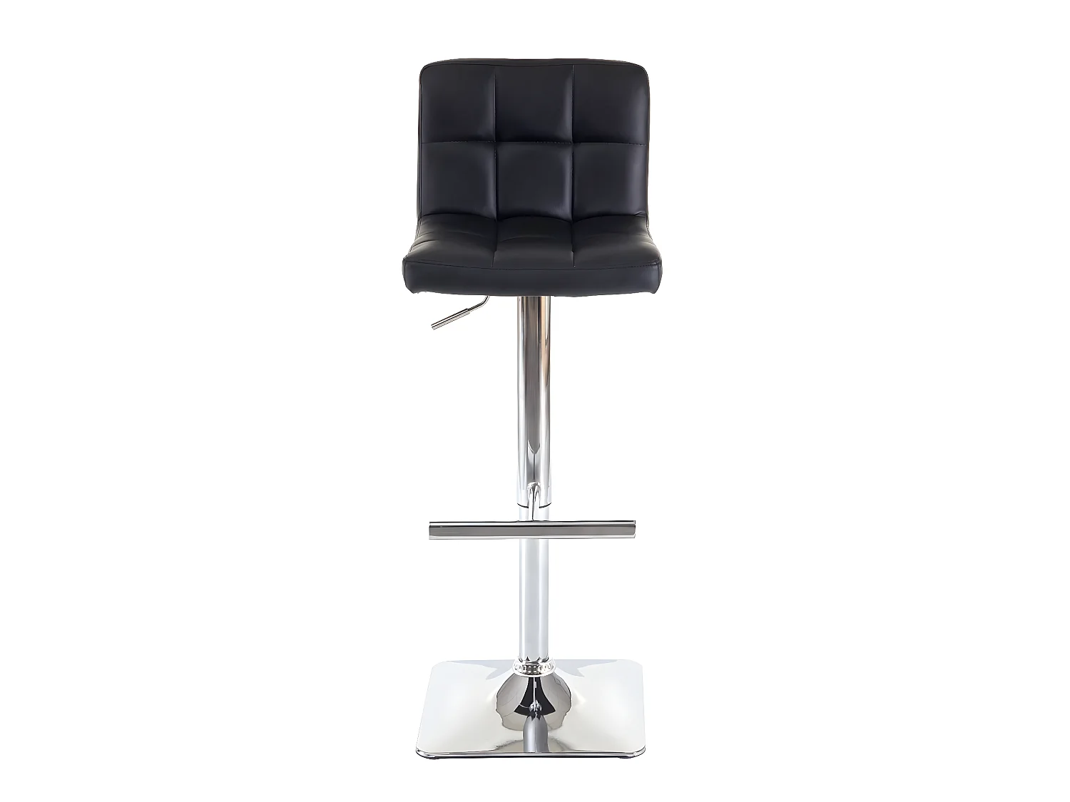 Tabouret de bar Cadiz (lot de 2),  noir, similicuir, pied en acier chromé