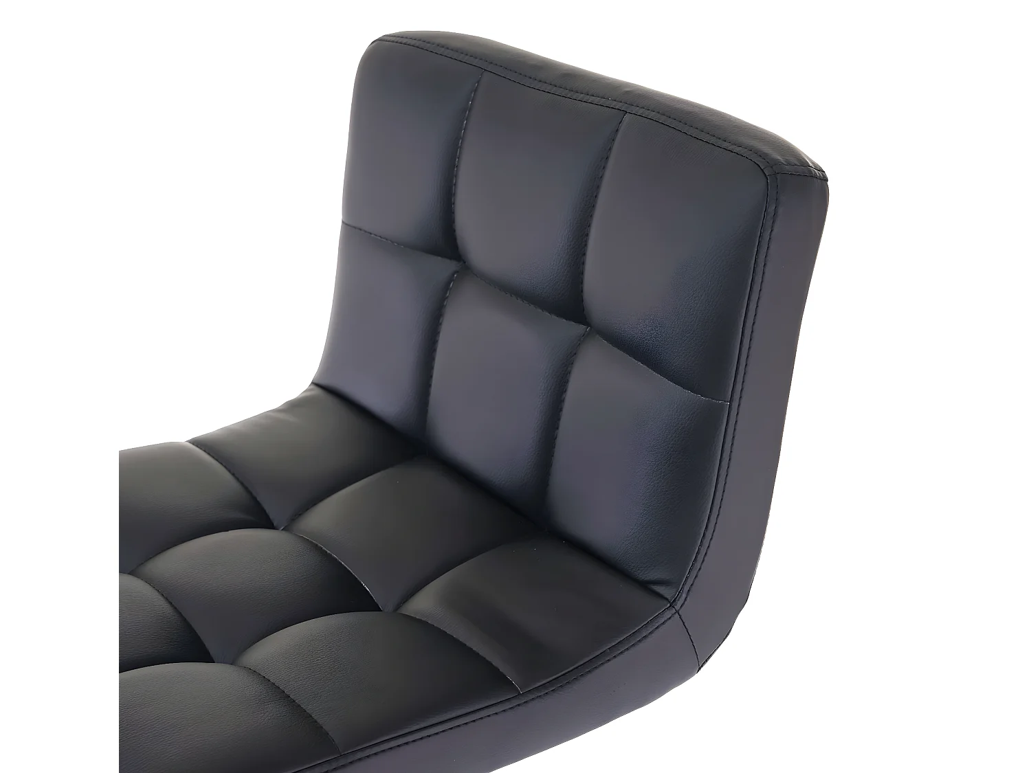 Tabouret de bar Cadiz (lot de 2),  noir, similicuir, pied en acier chromé