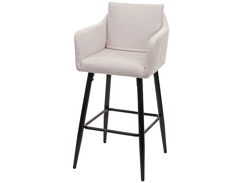 Stołek barowy MCW-H93,  tkanina/tekstylia kremowo-beżowy