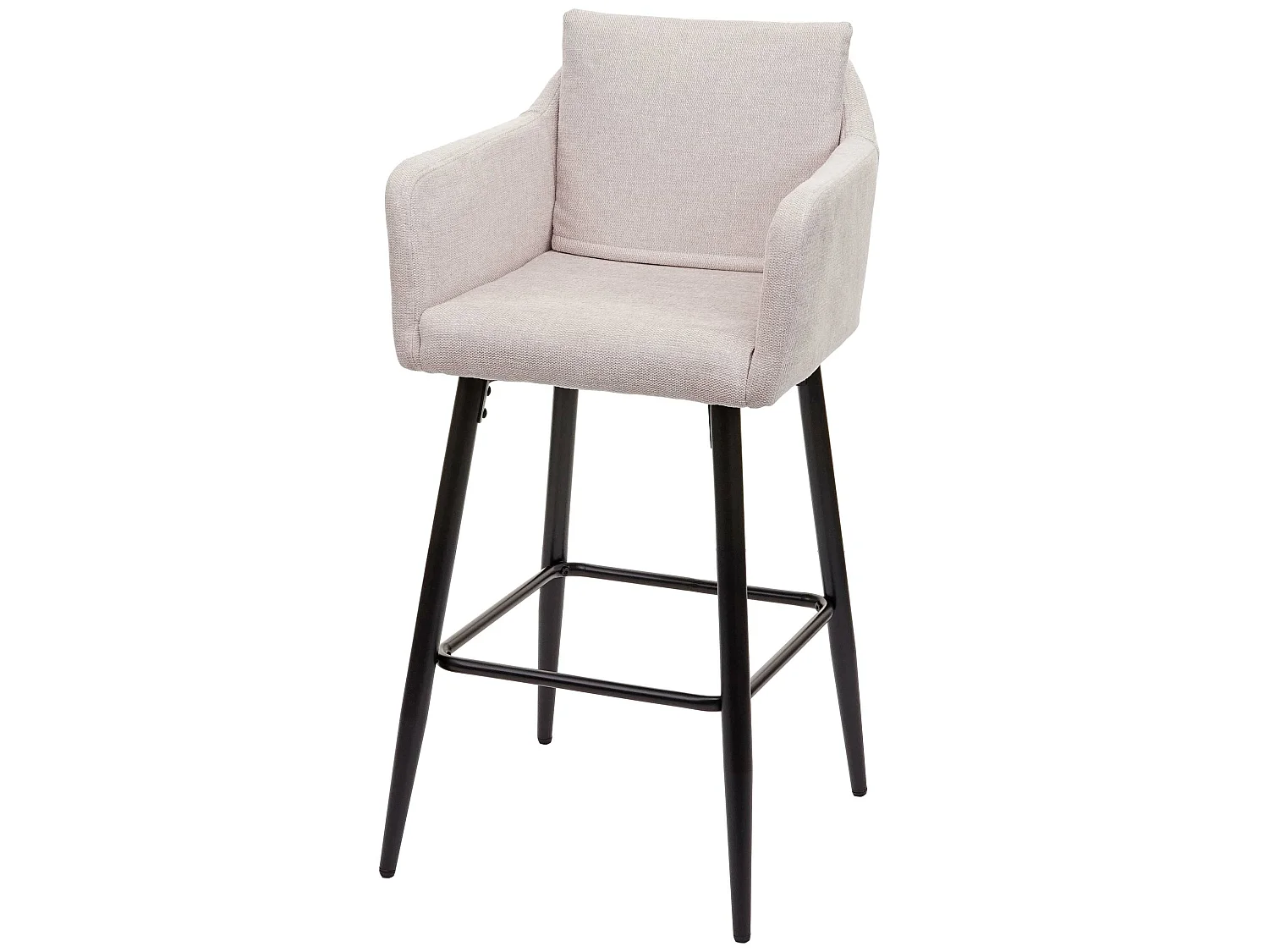 Taburete de bar MCW-H93,  tela/textil crema-beige