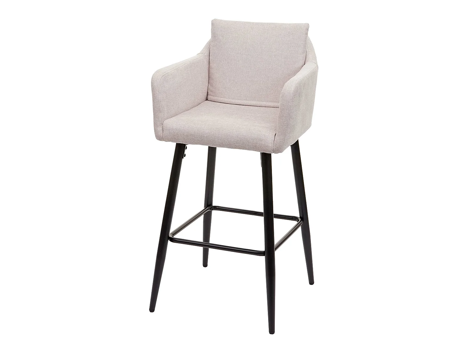 Tabouret de bar MCW-H93,  tissu/textile crème-beige