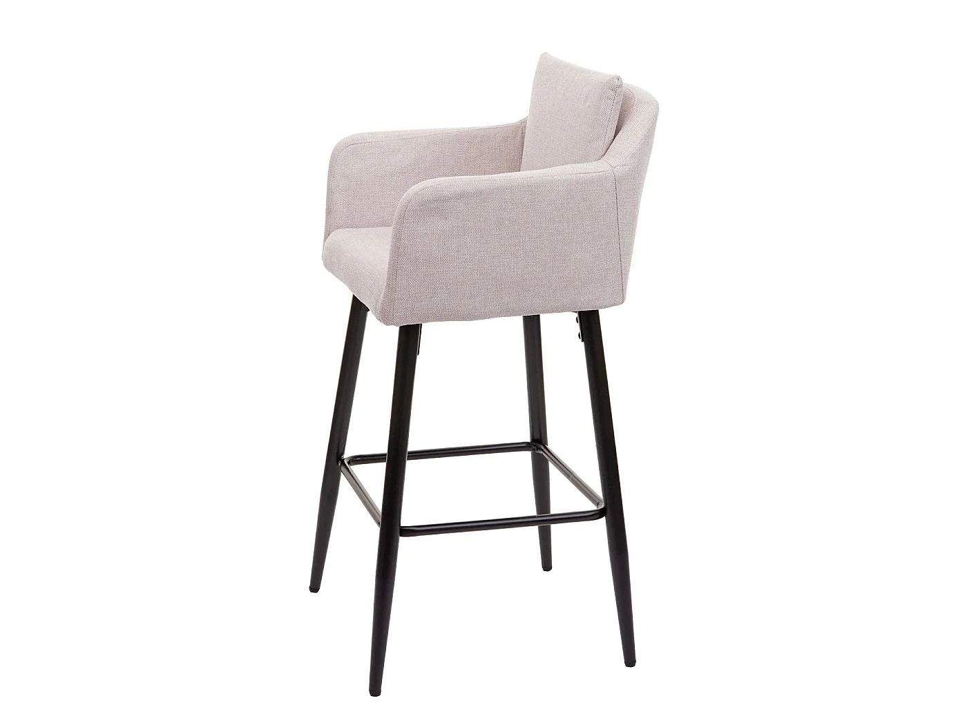 Tabouret de bar MCW-H93,  tissu/textile crème-beige
