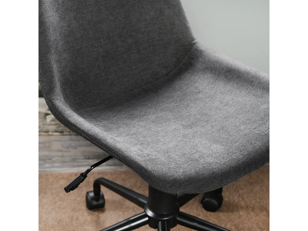 Chaise de bureau en velours gris chaise pivotante. Chaise réglable en hauteur à roulettes pour bureau