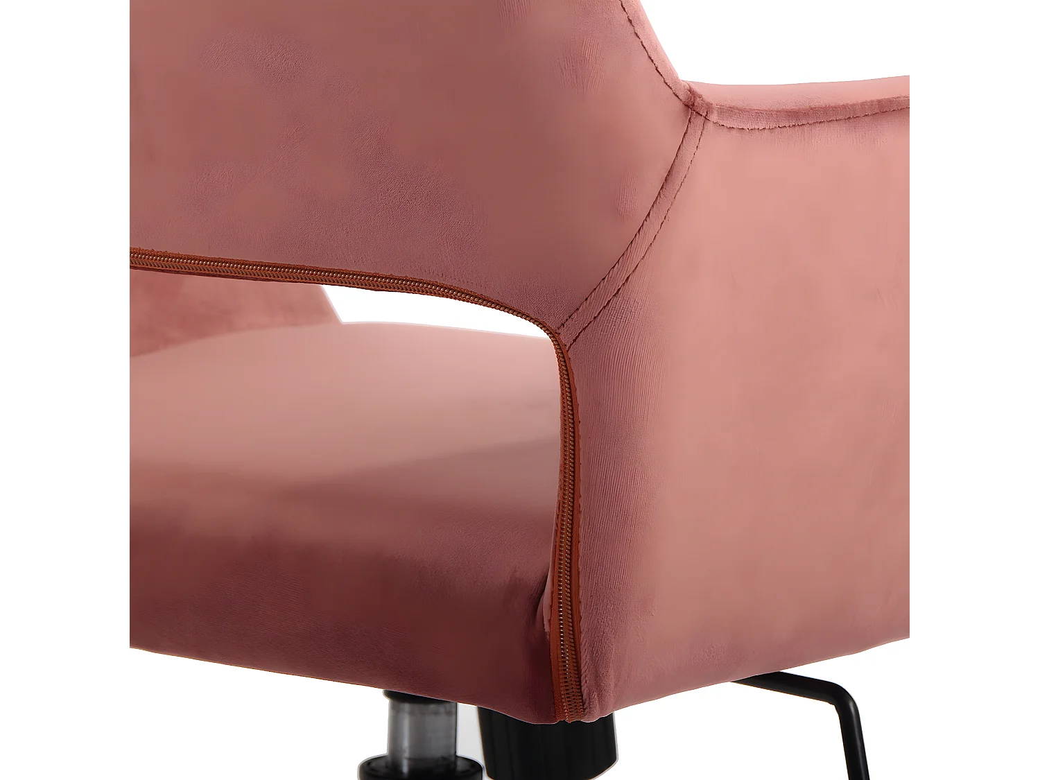 Sedia da ufficio scandinava in velluto rosa girevole girevole con braccioli, regolabile in altezza 55*56*75-85cm