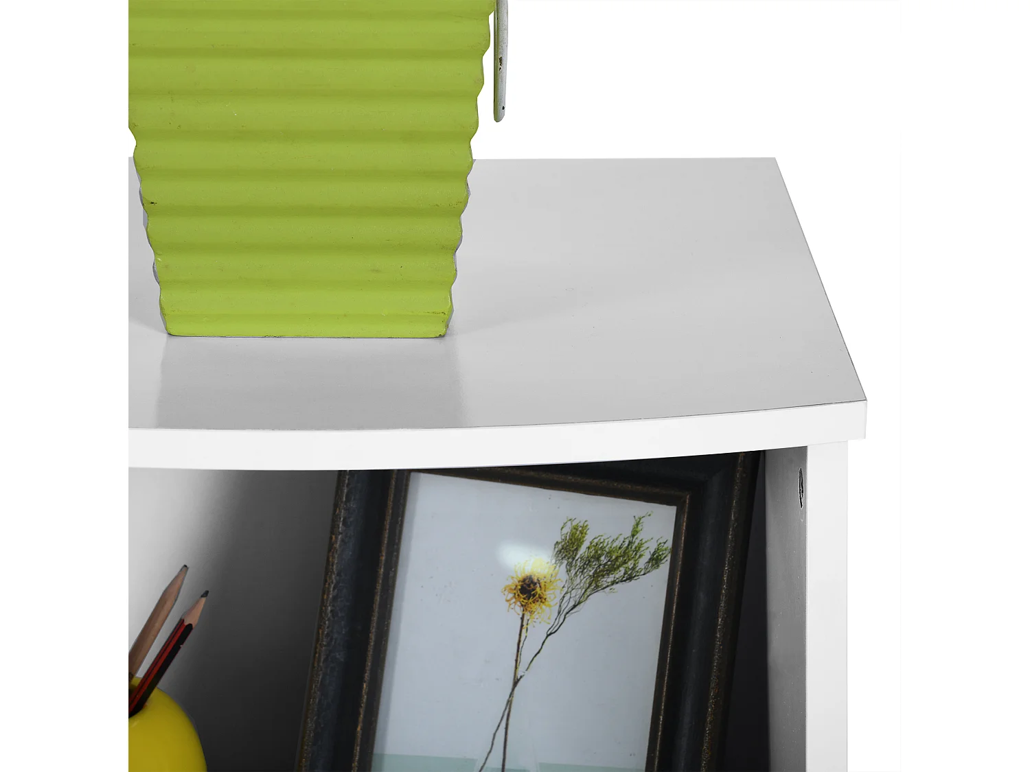 Ensemble bureau et étagère pour enfants, planches en bois avec PVC blanc, 60x50x73 cm