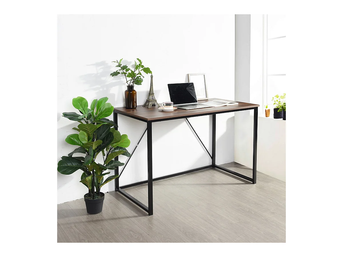 Bureau scandinave bois chêne pied noir 120x60 cm