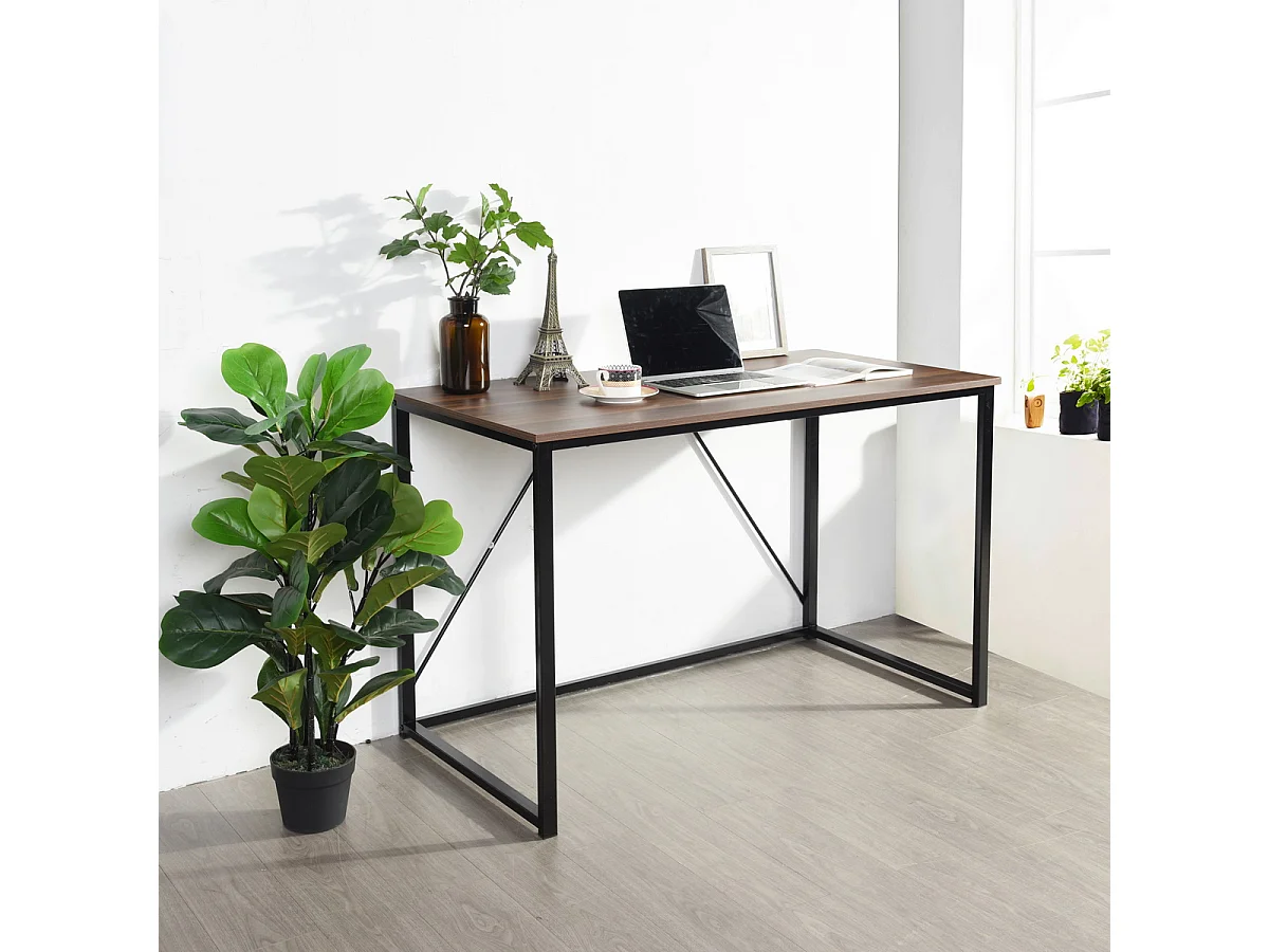 Bureau scandinave bois chêne pied noir 120x60 cm