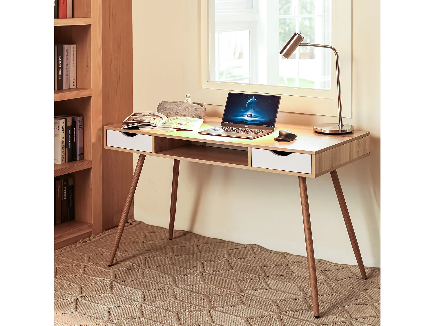 Mesa para computadora de oficina Muebles de oficina con compartimiento de almacenamiento y cajones