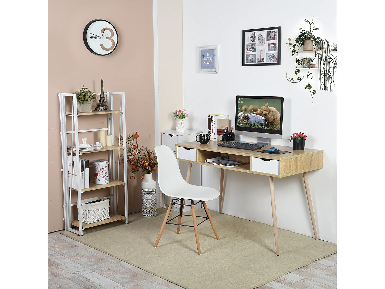 Mesa para computadora de oficina Muebles de oficina con compartimiento de almacenamiento y cajones