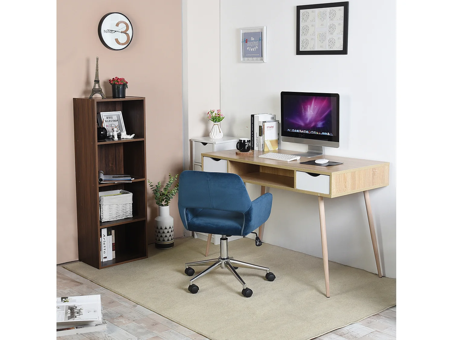 Mesa para computadora de oficina Muebles de oficina con compartimiento de almacenamiento y cajones