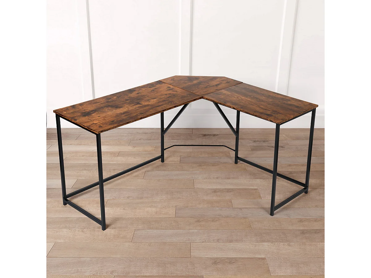 Bureau d'ordinateur d'angle en forme de L