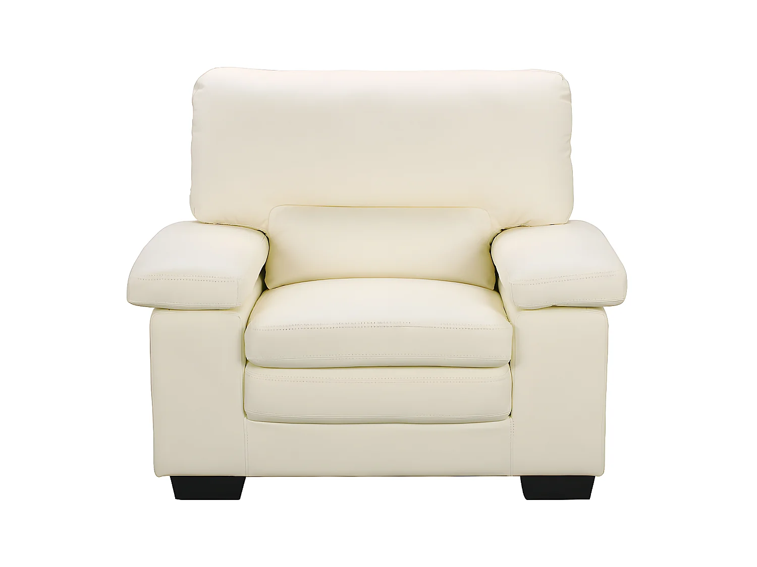 Sillón de piel de búfalo marfil MIMAS II