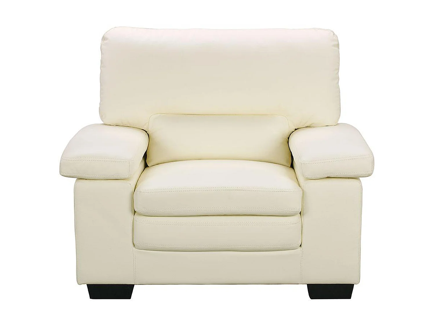 Fauteuil en cuir de buffle ivoire MIMAS II