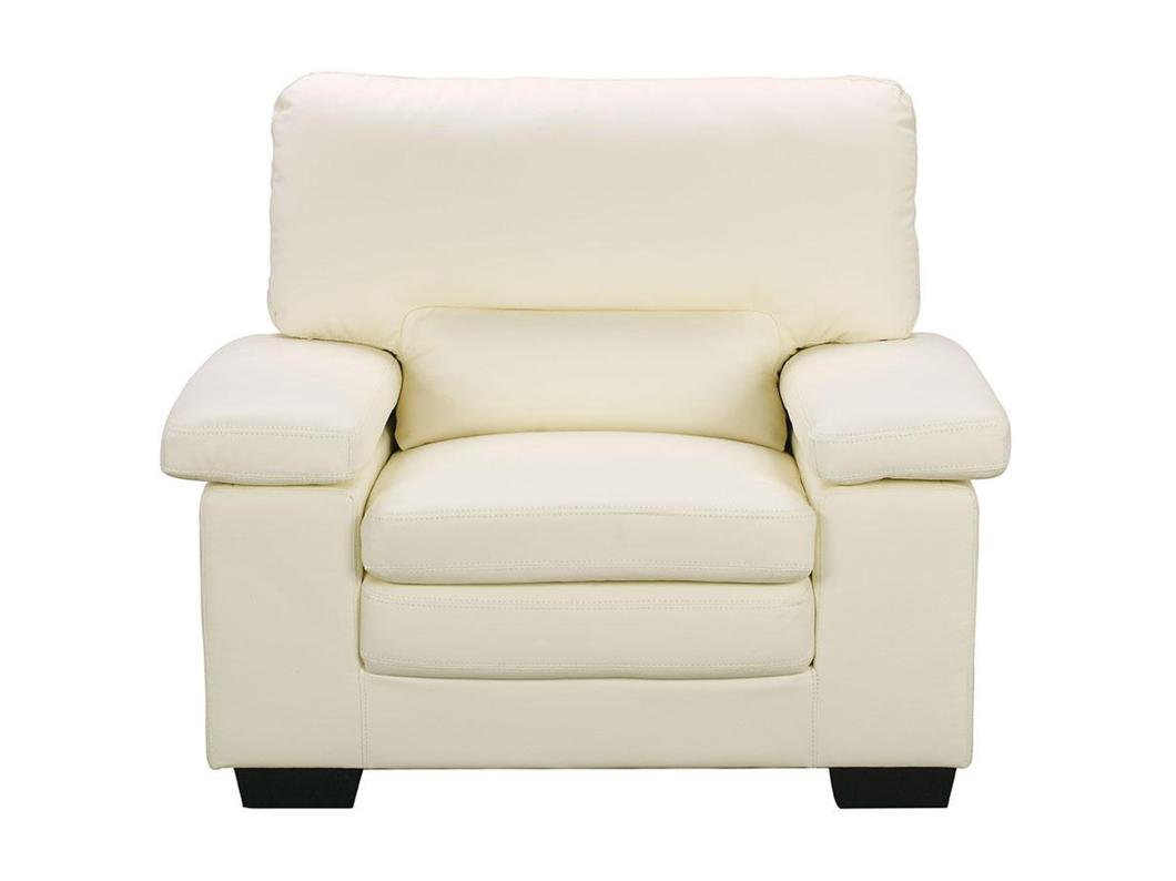 Fauteuil en cuir de buffle ivoire MIMAS II
