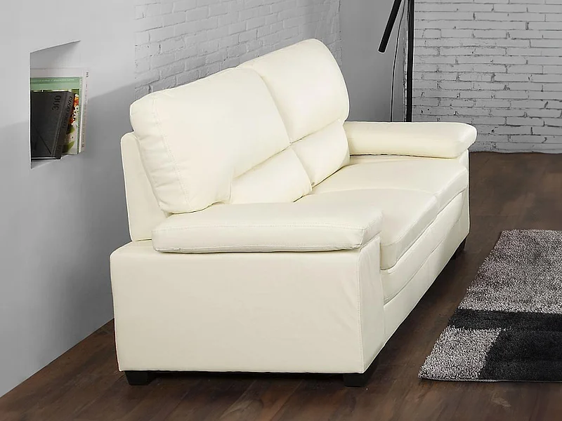 2-zitsbank van ivoorkleurig buffelleer MIMAS II